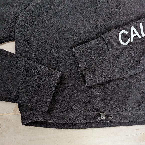 Calvin Klein Performance Black Logo 1/4 Zip Cropped Fleece Top Size Small - Picture 4 of 8